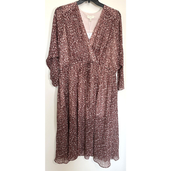 Ted Baker Vallyy Floral Midi Dress Size 2/6 Batwing Sleeve Dark Purple NEW - Picture 12 of 12